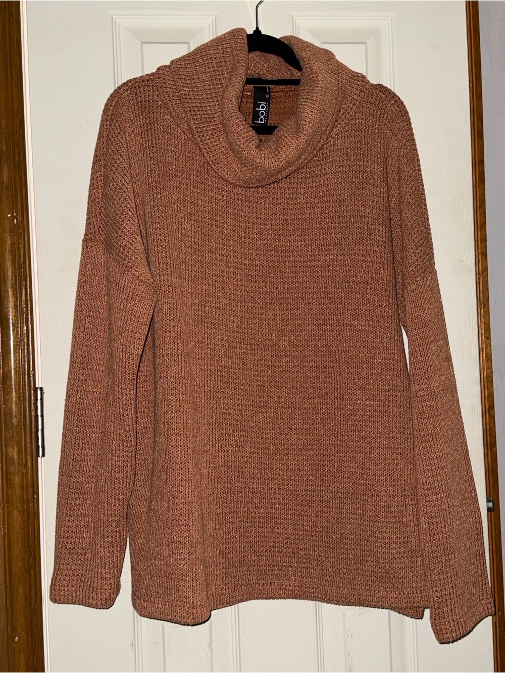 Bobi Rust-Colored Cowl Neck Sweater
